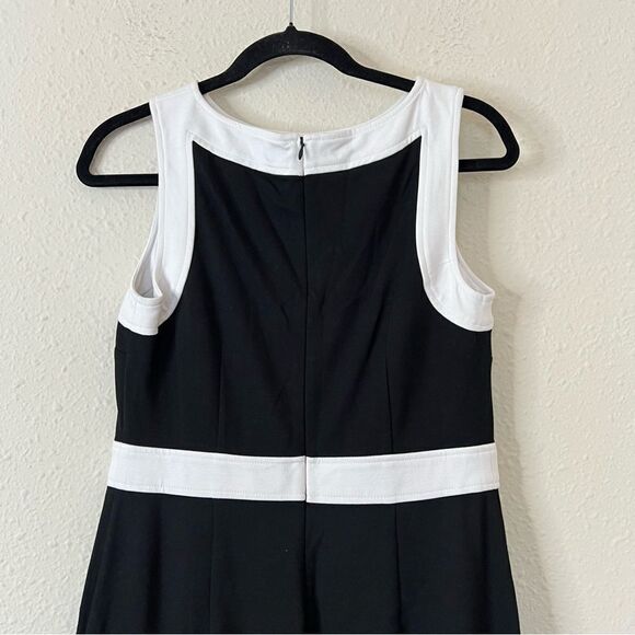 Talbots Ponte Knit Sleeveless Sheath Dress Black and White Size 6 - Picture 5 of 8